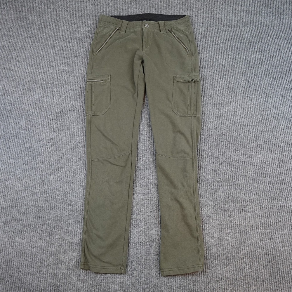 Kuhl Krush Pants Womens 6 Green Twill Hiking Zip Pocket Cargo 6194
